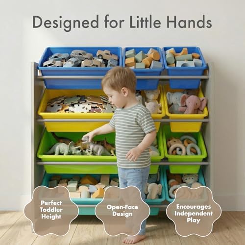 Humble Crew Kids Toy Organizer with 12 Bins, 4 Tier Storage for Playroom - Image 2