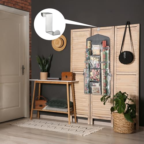 EXLIFBAG Wrapping Paper Storage, Double-Sided Hanging Storage, Grey - Image 5