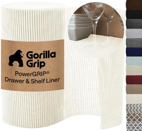 GORILLA GRIP powerGRIP Drawer Shelf and Cabinet Liner, 20"x20', Cream by GorillaGrip