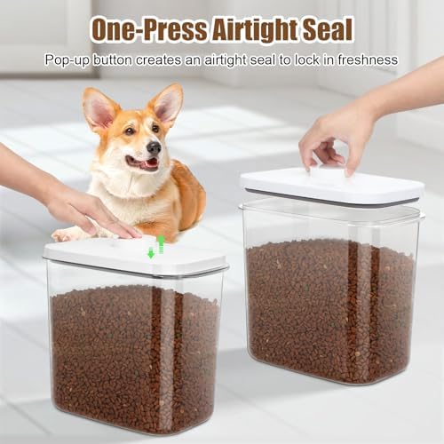 TBMax Dog Cat Food Storage Container 12-15 Lbs with Easy-Carrying Handles, Stackable Pet Food Dog Treat Container with Pop Up Lids, Airtight Food Storage Bin for Kitchen Organization - Image 5