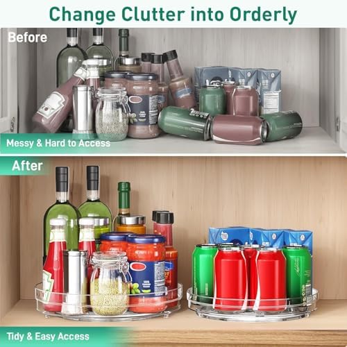 Optish 2 Pack Large Lazy Susan Organizer for Cabinet, Non-Skid, 10.7" - Image 6