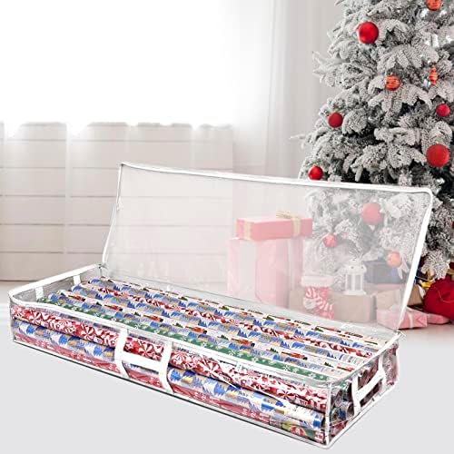 ProPik Wrapping Paper Storage Containers | Gift Wrap Organizer Under Bed 41”x14”x6” Fits 18-24 Rolls Fit Up to 40” Long Roll Wrap Storage Box Holder for Ribbon Bows and Accessories 2 Pack (White) - Image 7