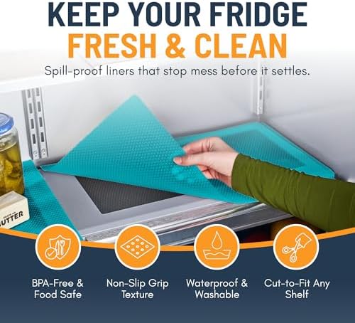 Refrigerator Liners for Shelves (16 Pack) by Linda’s Essentials - Non-Adhesive Shelf or Drawer Liner, BPA-Free Fridge Mats for Kitchen & Cabinets, Easy to Clean, Ideal Household Essentials (Blue) - Image 3