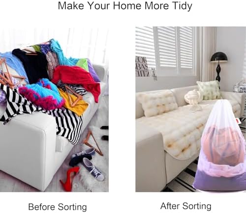 2 Pack Mesh Laundry Bags 24 x 36 Inches Drawstring Bag White - Image 5