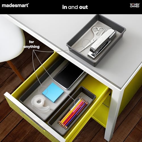 madesmart Classic 3 Bin Drawer Organizer Set, Granite - Image 2
