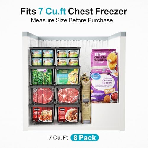 iSPECLE Freezer Organizer Bins - Small Storage Baskets for 7 Cu.Ft, 4 Pack - Image 2