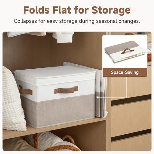 StorageWorks Fabric Storage Bins with Lids, Closet Storage Bins - Image 4
