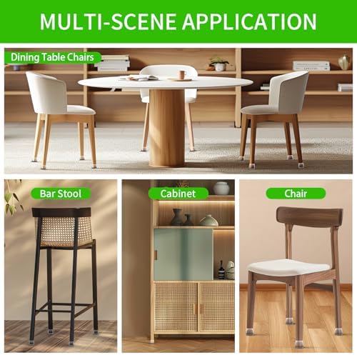 8PCS Small Rectangular Chair Leg Floor Protectors with Felt Pads, Clear - Image 6