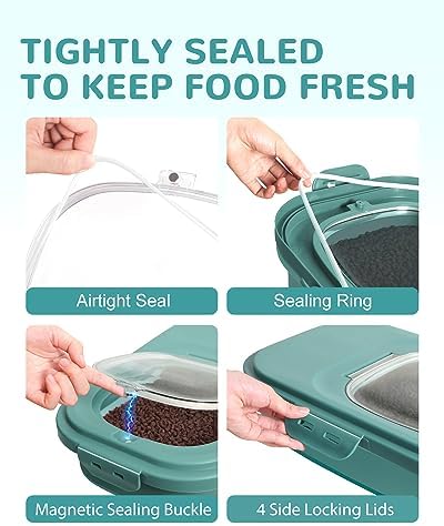 20-23 Lbs Dog Food Storage Container Airtight,Collapsible Pet Food Storage - Image 3