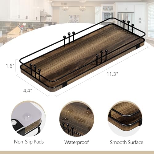 Bathroom Vanity Tray Countertop, Decor, 11.3"x 4.4" Brown-Black - Image 2