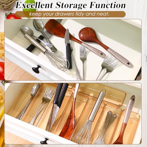 Maitys 12 Pcs Plastic Drawer Organizers, Storage Box, 9 x 3 x 2", Champagne - Image 5