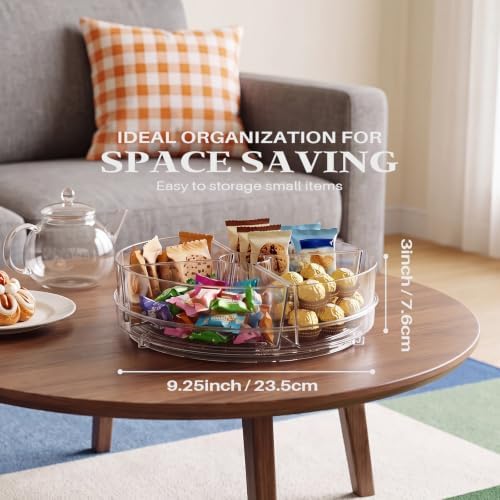 2 Pack Lazy Susan Organizer, 9 inch Rotating Storage Organizer with Bins - Image 3