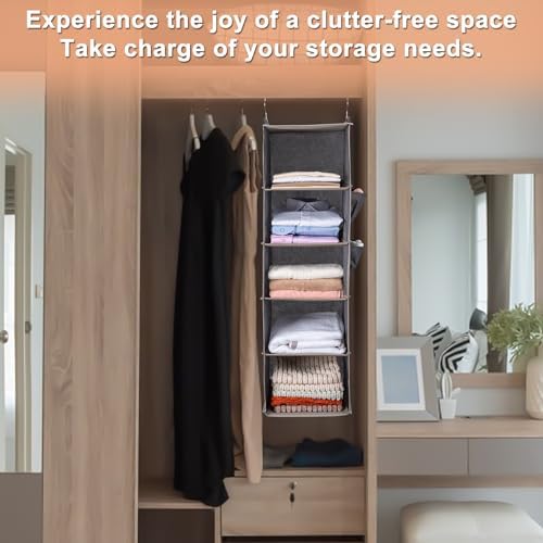 BOOMIBOO Hanging Closet Organize and Shelves,5-Hanging Shelf（Red） - Image 6