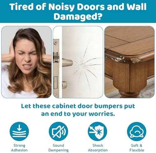 Clear Cabinet Door Bumpers, 32Pcs Self-Adhesive Silicone Pads - Image 2
