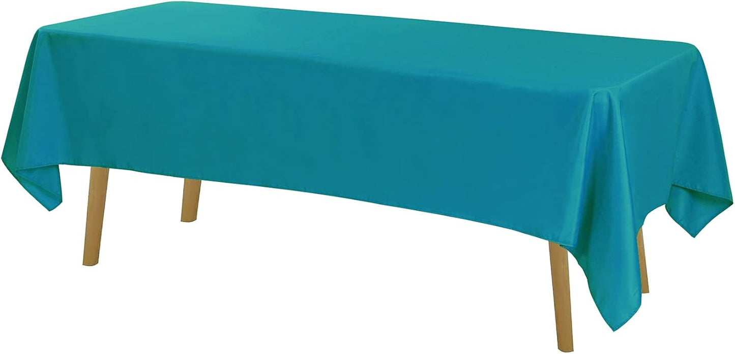 Rectangle Tablecloth 60x102 inch Washable Polyester Fabric Table Cloth for Wedding Party Dining Banquet Decoration（60x102, Caribbean Blue）