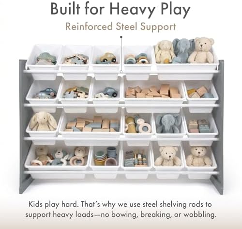 Humble Crew Kids Toy Organizer with 20 Bins, 4 Tier Storage for Playroom - Image 4