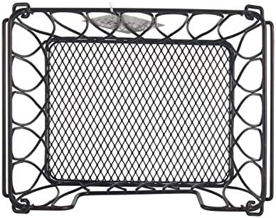 Gourmet Basics by Mikasa Loop and Lattice Stacking/Nesting Rectangular Metal Basket, Antique Black - Image 3