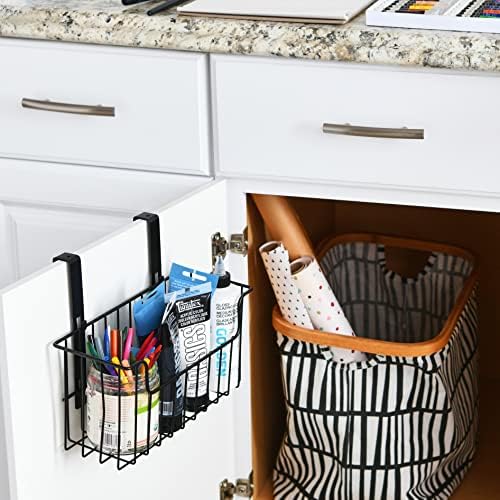 Household Essentials Over‑the‑Door Cut‑Out Metal Basket, Black - Image 5