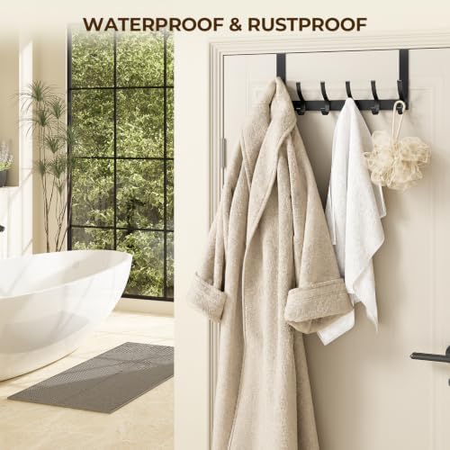 Optish Over The Door Hooks, Door Hanger Hooks for Hanging, Over The Door Towel Racks for Bathroom, Coat Rack Door Towel Hanger Towel Hooks (2Pack, Black) - Image 5