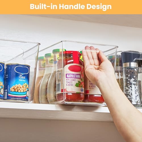 YIHONG 10 Pack Clear Storage Bins, Pantry Organizer Bins with Handle, XL - Image 5