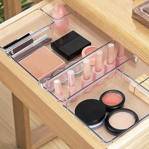 13 PCS Drawer Organizer Set, 5 Size Bathroom and kitchen organizer Trays - Image 5