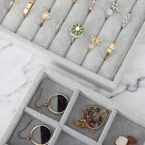 Fixwal Jewelry Organizer Trays 5 Pack 14in Stackable Drawer Box Dividers - Image 5