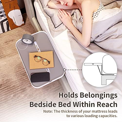 KIWIFOTOS Under Mattress Bedside Shelf for Box Spring Platform Bed Tray - Image 2