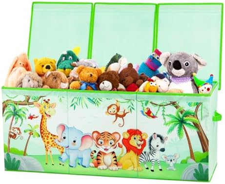 decalsweet Large Toy Box Collapsible Chest Organizer with Flip Lid for Kids by Decalsweet