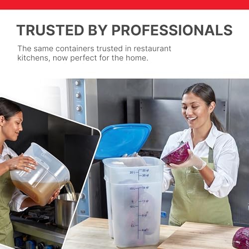 Cambro FreshPro 22 Quart (QT) Food Storage Container with Lid (Restaurant Grade) - for Food Prep, Commercial Kitchen, Pet and Dog Food Container (Translucent) - Image 3