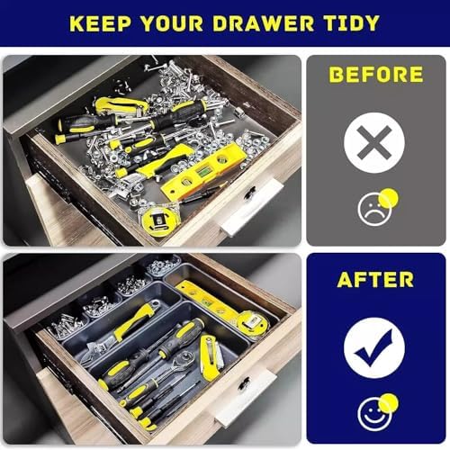 Gonice 30PCS Drawer Organizer Bins,Black Desk Drawer Organizer Tray - Image 3