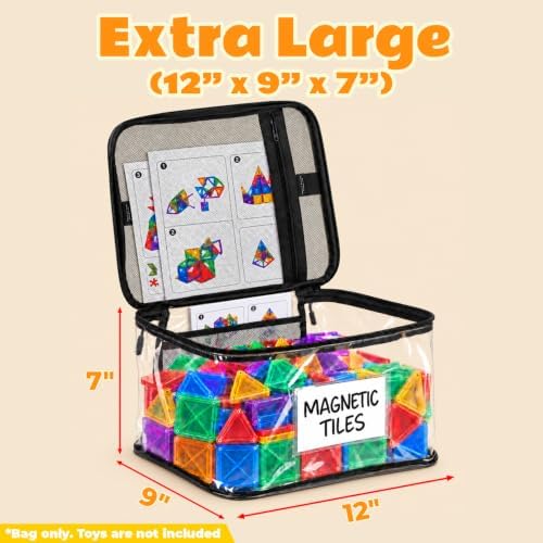 6-Pack Extra Large Clear Toy Storage Bags with Zippers, TPU - Image 2