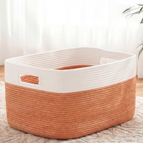Artfeel Blanket Basket,Rectangle Woven Baskets for Storage,100L Laundry Basket for Decorative Nursery Blanket,Toys,Dirty Clothes and Magazine in Shelves,Baby Room,and Living Room by Artfeel