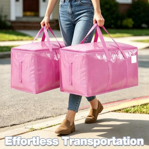 12 Pack Heavy Duty Waterproof Moving Bags, Foldable Totes - Image 5