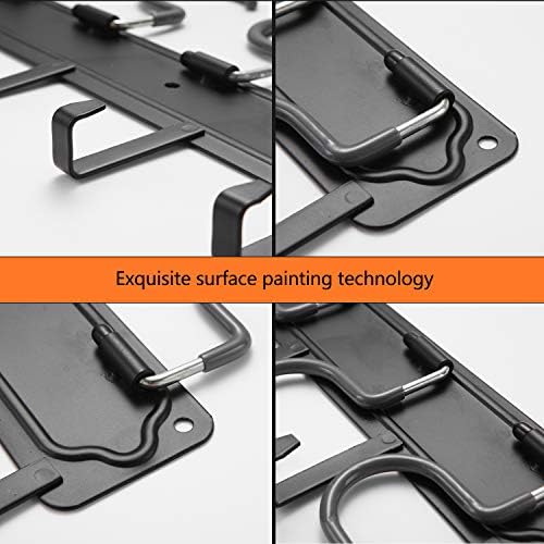 YueTong 68" All Metal Garden Tool Organizer,Adjustable Garage Wall Organizers and Storage,Heavy Duty Wall Mount Holder with Hooks for Broom,Rake,Mop,Shovel(4 Pack) - Image 5