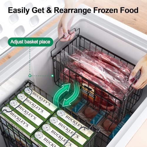 Freezer Organizer Bins, 6 Pack Big Baskets for 5/ 7 Cu.FT Deep Freezer - Image 4