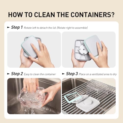 Airtight Food Storage Containers,1.3Qt 3Pcs Pop Food Containers with Lids, Stackable One Button Opening Kitchen Pantry Organizers and Storage, BPA-Free Food Containers Set for Snacks Candy Spices - Image 6