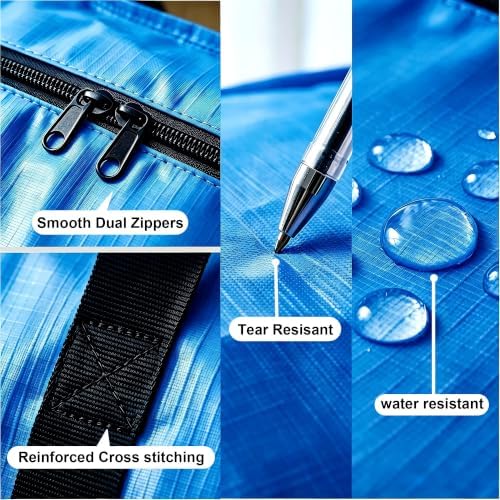 24 GAL Heavy Duty Moving Bags Blue 8 Pack - Backpack Straps & Handles, Large Zipper Storage Bags for Clothes, Water-Resistant College Dorm & Moving Essentials - Image 5
