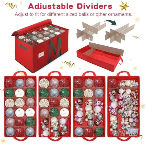 Large Christmas Ornament Storage Box Keeps 54 4" & 3 Individual Trays - Image 5