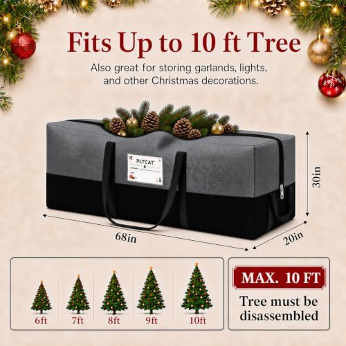 Christmas Tree Storage Bag, Fits 10-12 Ft Artificial Trees, Gray - Image 2