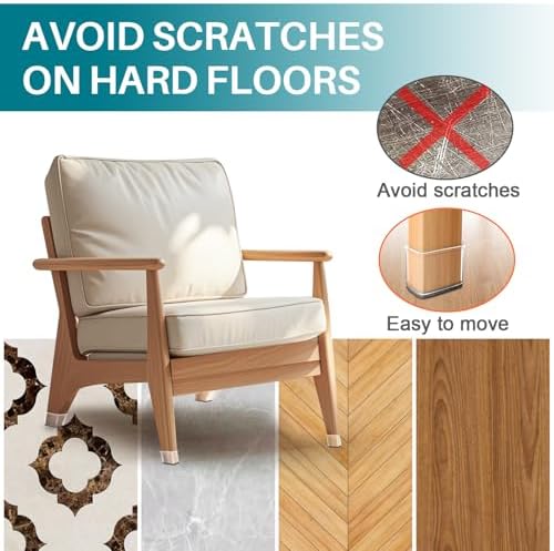 Ansible 24 Pcs Chair Leg Floor Protectors Rectangle - Image 2
