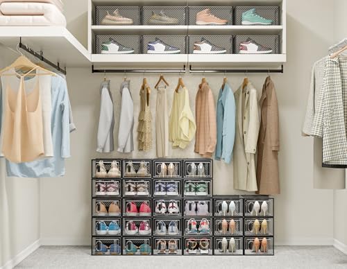 SIMPDIY Clear Shoe Storage Boxes, Stackable Shoe Organizer for Closet - Image 2
