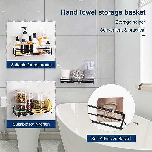NearMoon Towel Rack Wall Mounted- All Metal Bathroom 2 Towel Rack Holders+ Hand Towel Storage Basket, Rustproof 3 Level Wine Rack Organizer for Hand Towels, Washcloths, 2+1 Pack (Matte Black) - Image 5