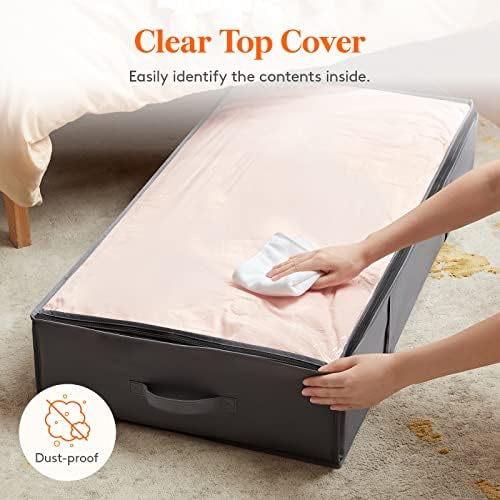 Lifewit 95L 2 Pack Under Bed Storage Container, Blanket Organizer, Gray - Image 5