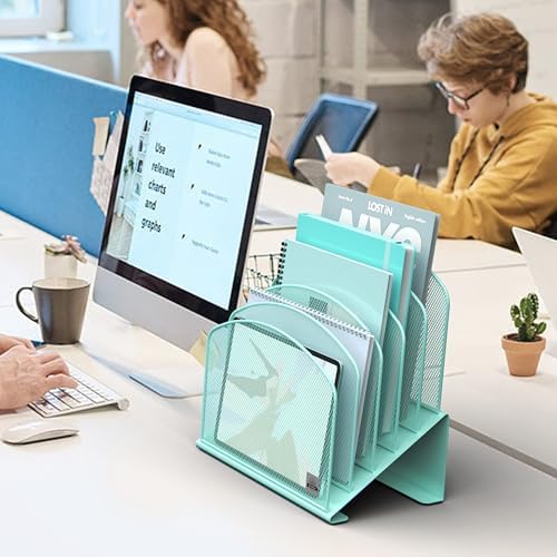 Delifox Inclined Desk File Organizer, Vertical File Folder Holder Stand - Image 7