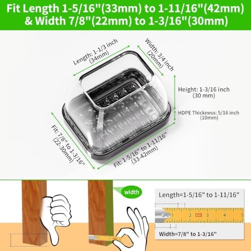 24PCS Rectangle Chair Leg Sliders for Carpet & Hardwood Floors, Clear - Image 3