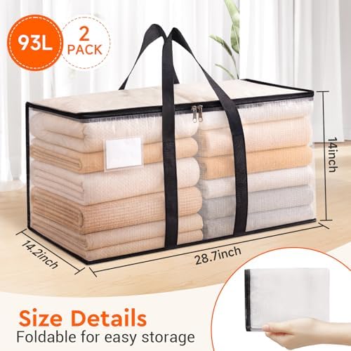 BlissTotes Moving Bags, 93L 2-Pack Storage Bags, Moving Boxes - Image 2
