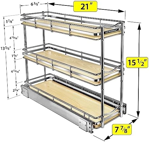 LYNK Élite 3-Tier Spice Rack Organizer Cabinet, Pull Out Spice Rack - Image 5