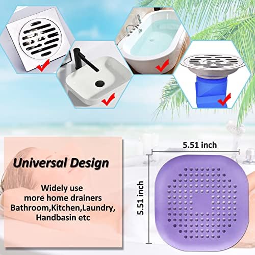 Bovinde Hair Drain Catcher,Square Cover for Shower 2 Pack (Purple) - Image 5
