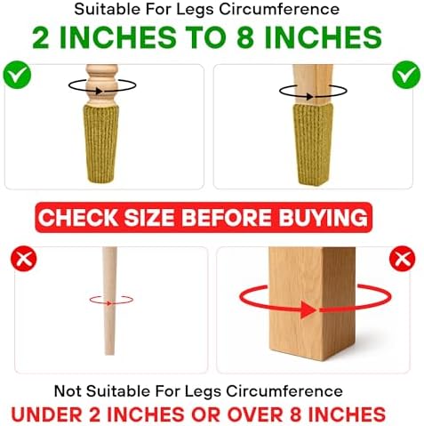IAMZAY Chair Leg Socks 16 Pcs Gold Furniture Leg Covers Floor Protectors - Image 2