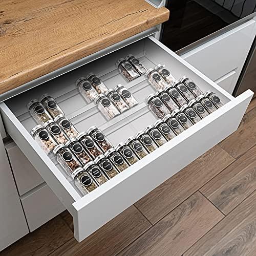 Mulush Acrylic Tiered Spice Drawer Organizer Insert, Spice Rack Tray - Image 3